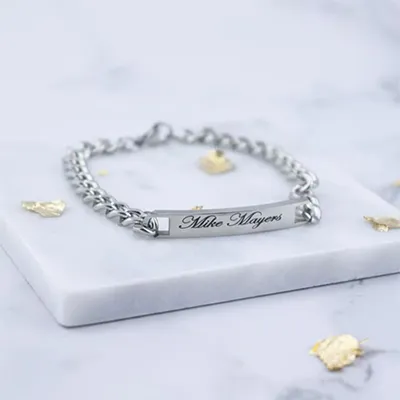 Personalised Stainless Steel Men's Bracelet